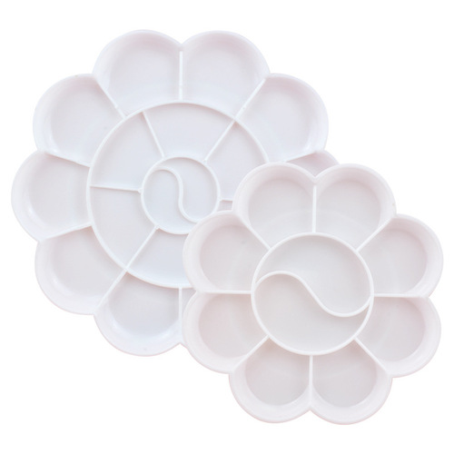 Thickened 13 cm plum blossom plate plastic transparent palette small plum blossom palette children's paint palette