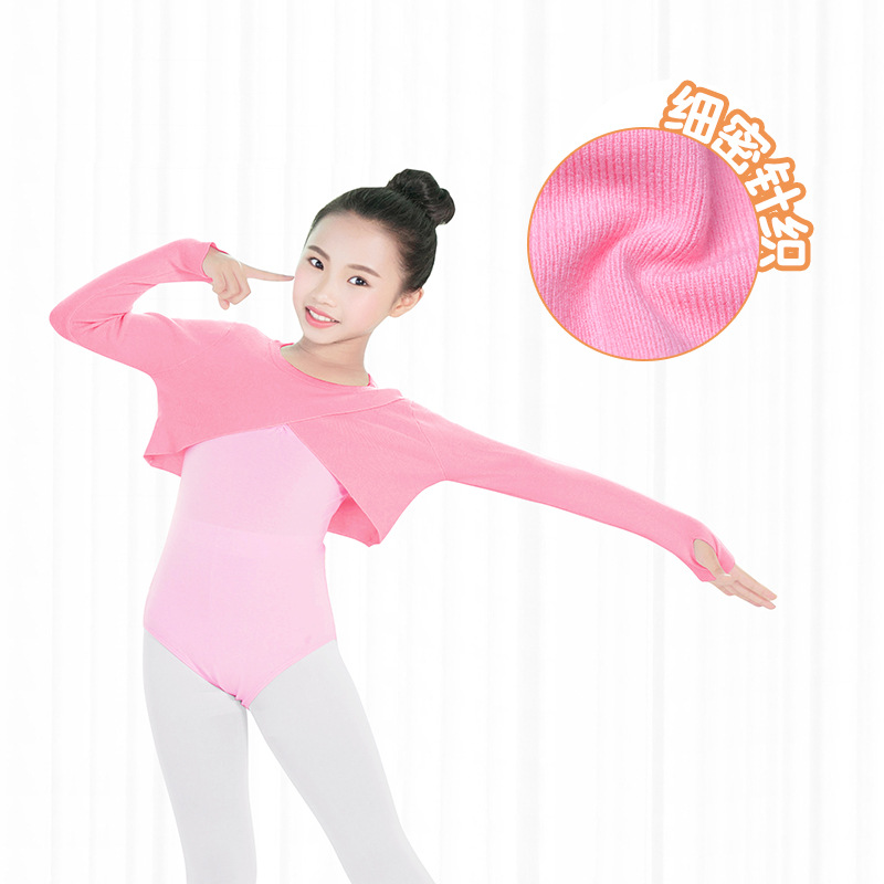 Suéter de baile para niños ropa de baile para niños camisa de fondo para niñas jersey de otoño e invierno rojo de manga larga ropa de práctica abrigo