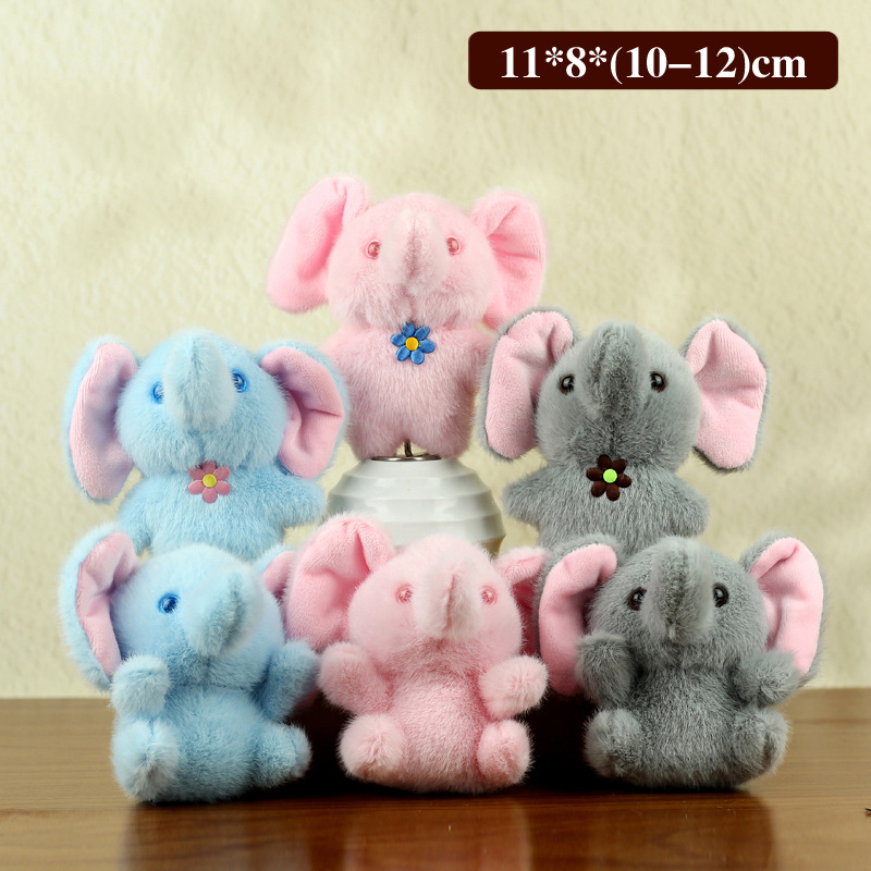Ventas calientes de chatarra en línea elefante pequeño llavero muñeca colgante juguete de peluche muñeca elefante boda arrojar regalo