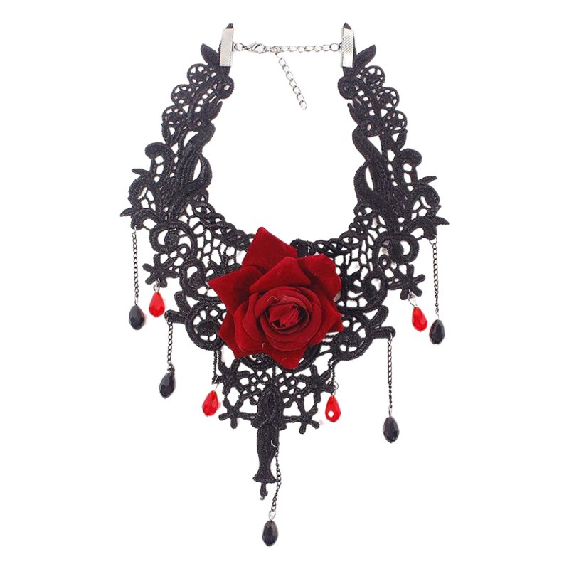 Diablo Lolita готическое ожерелье женское винтажное розовое цепочка ключицы колье на шею цепочка на шею воротник-цепочка