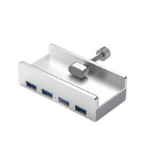USB3.0铝合金螺丝HUB扩展器集线器卡扣式拓展坞夹桌子HUB多接口