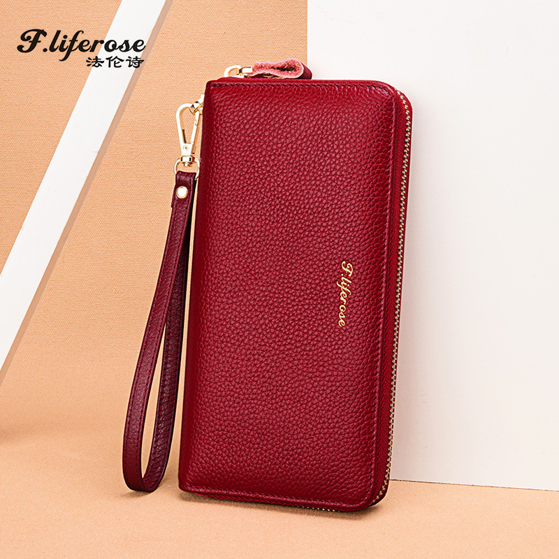 Fania Women's Wallet Long Genuine Leather 2021 New Style Card Holder One Fashionable Large Capacity Women's Wallet Handbag