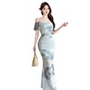 Gentle One Shoulder Mesh Slim Fit Style Dress
