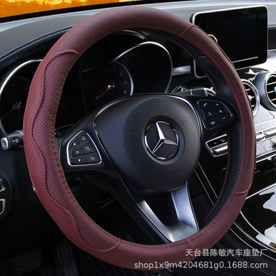 Car handle cover factory direct wholesale car leather steering wheel cover four seasons universal dynamic fiber leather embossed