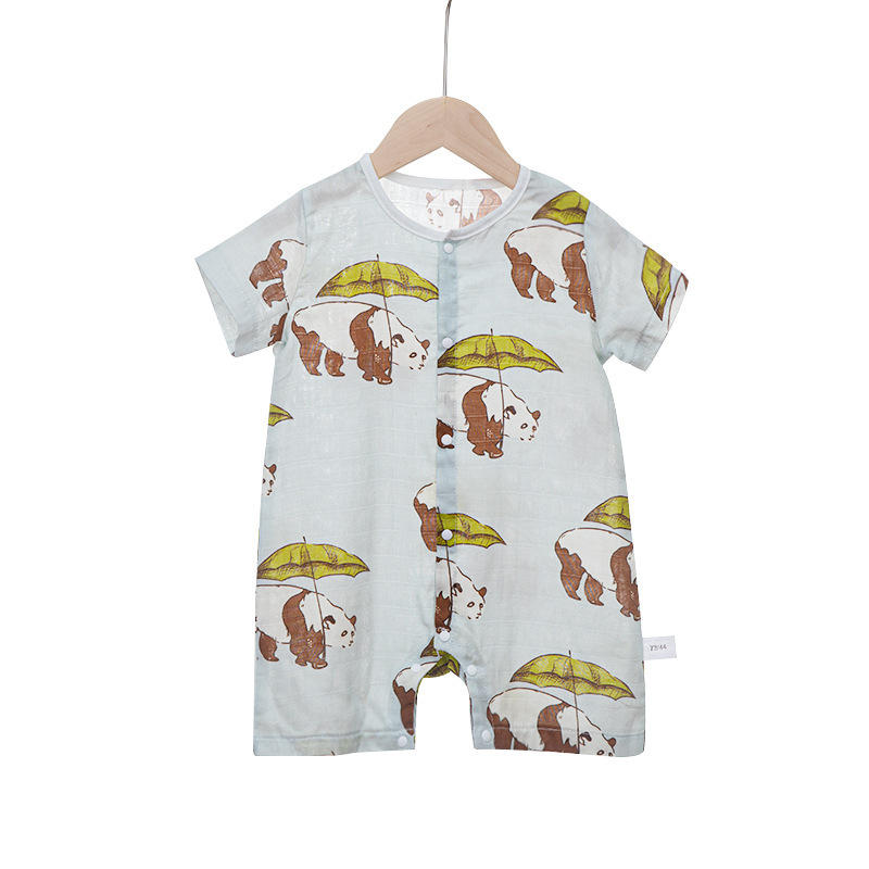 Mono de manga corta delgada para bebé muslin