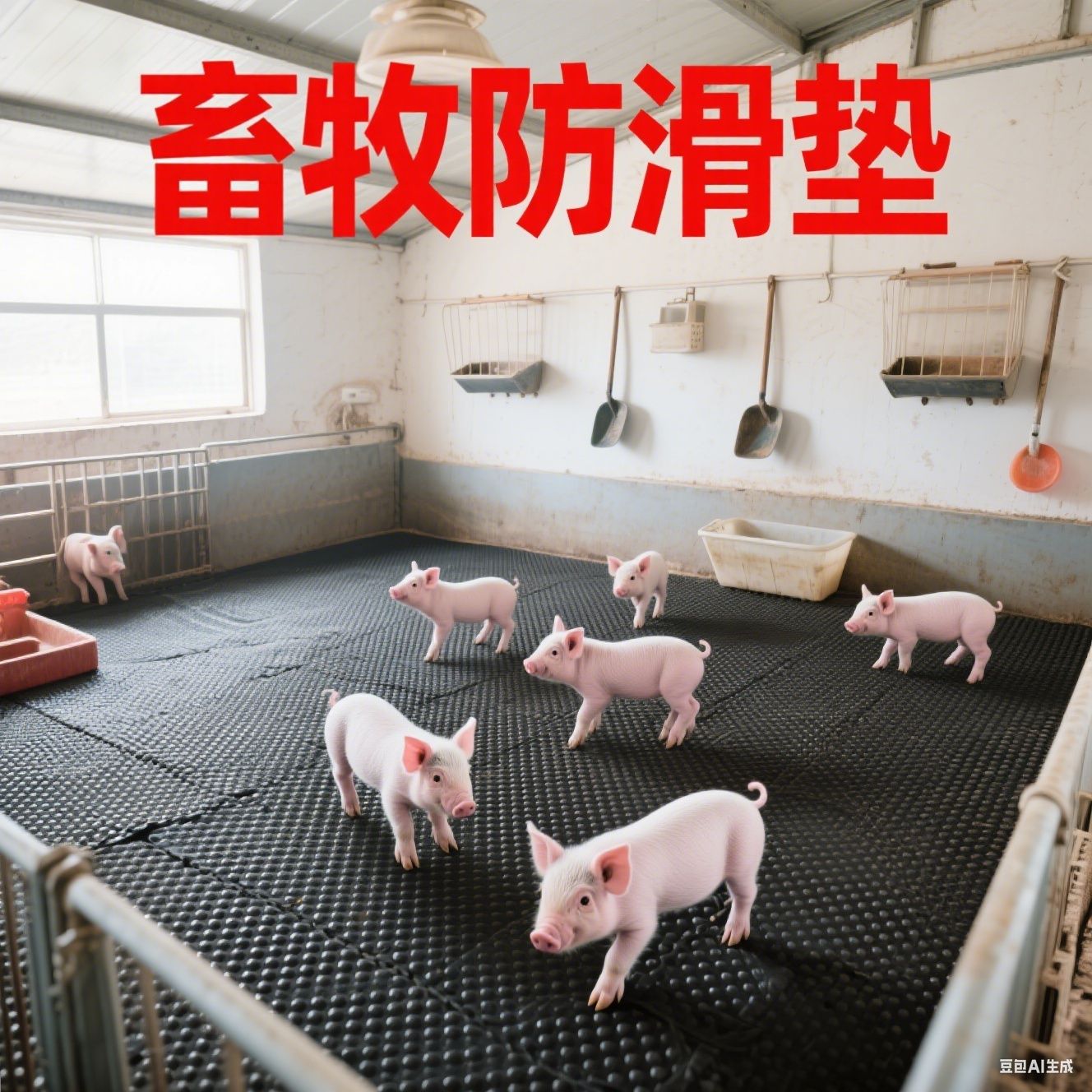 猪圈羊圈畜牧养殖场防滑橡胶垫猪仔产床保温胶皮8mm加厚三层夹布