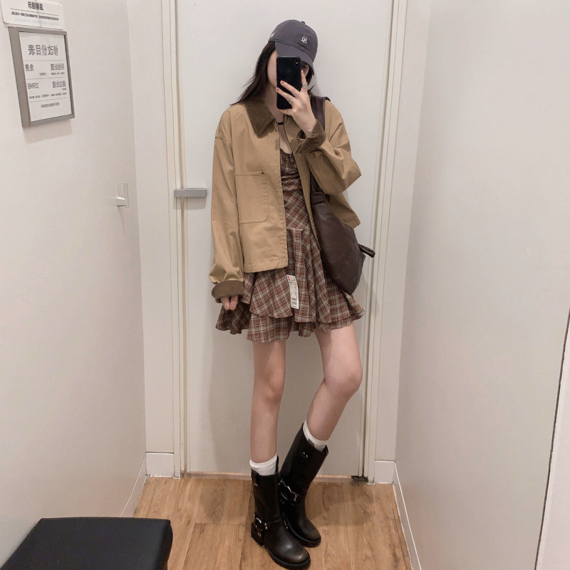美式复古工装夹克外套女装2025新款早秋季宽松休闲短款棒球服上衣