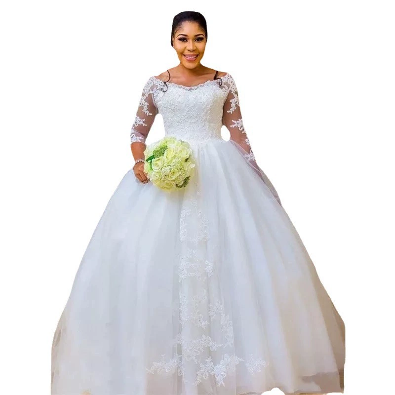 Wedding dress, long-sleeve for bride, Aliexpress, Amazon, wholesale, for import, lace dress