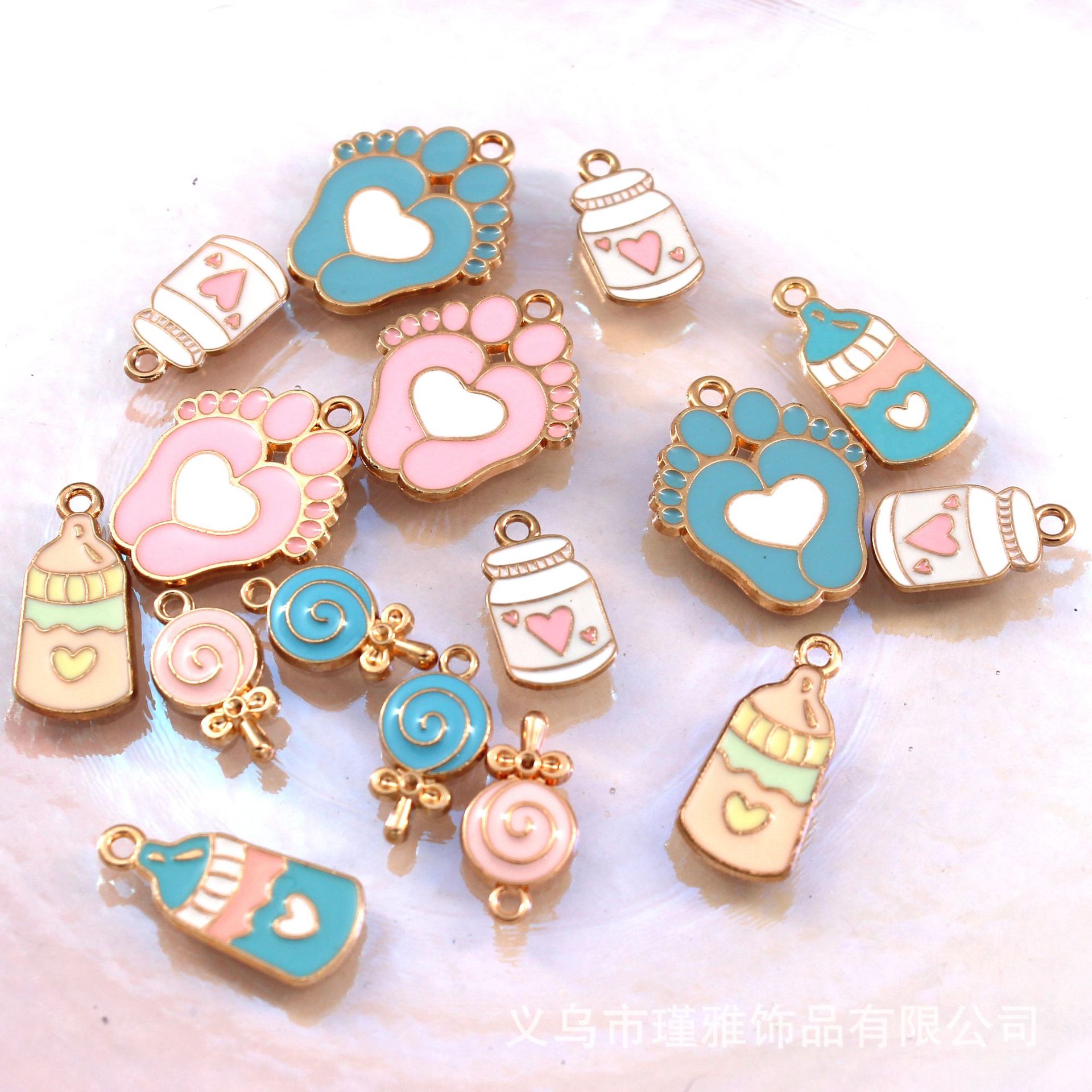 Foreign trade size bottle feet lollipop diy alloy oil earrings pendant key chain pendant jewelry accessories