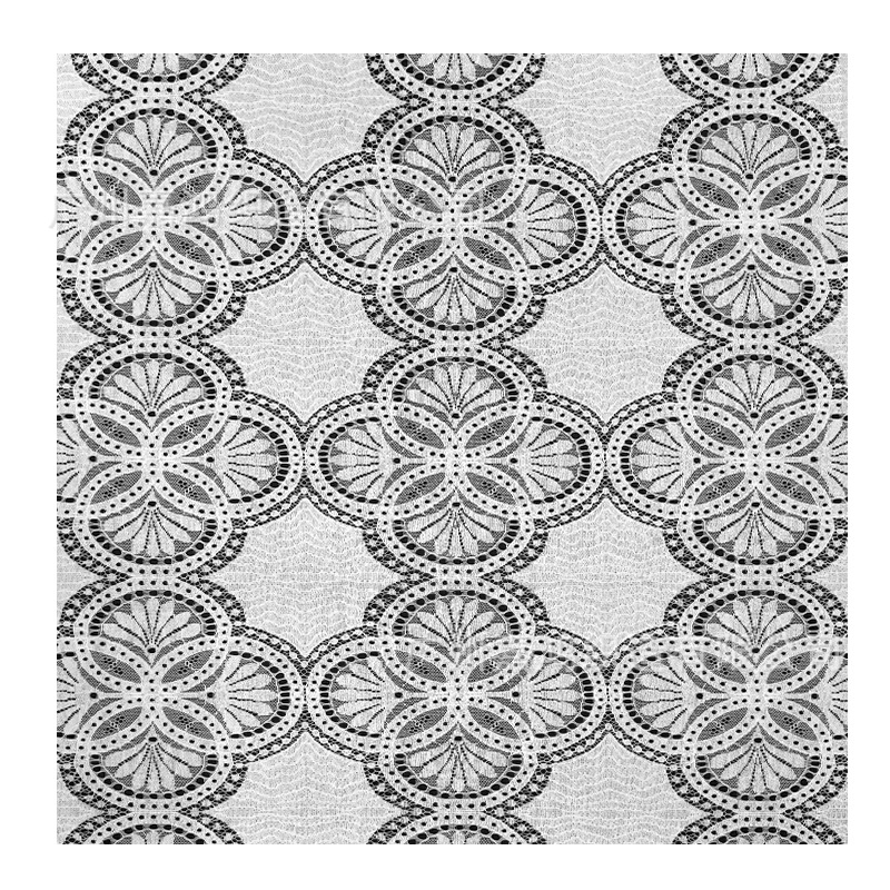 Tejido de encaje de alta calidad brocado de algodón vestido vestido de boda negro blanco albaricoque tela spot