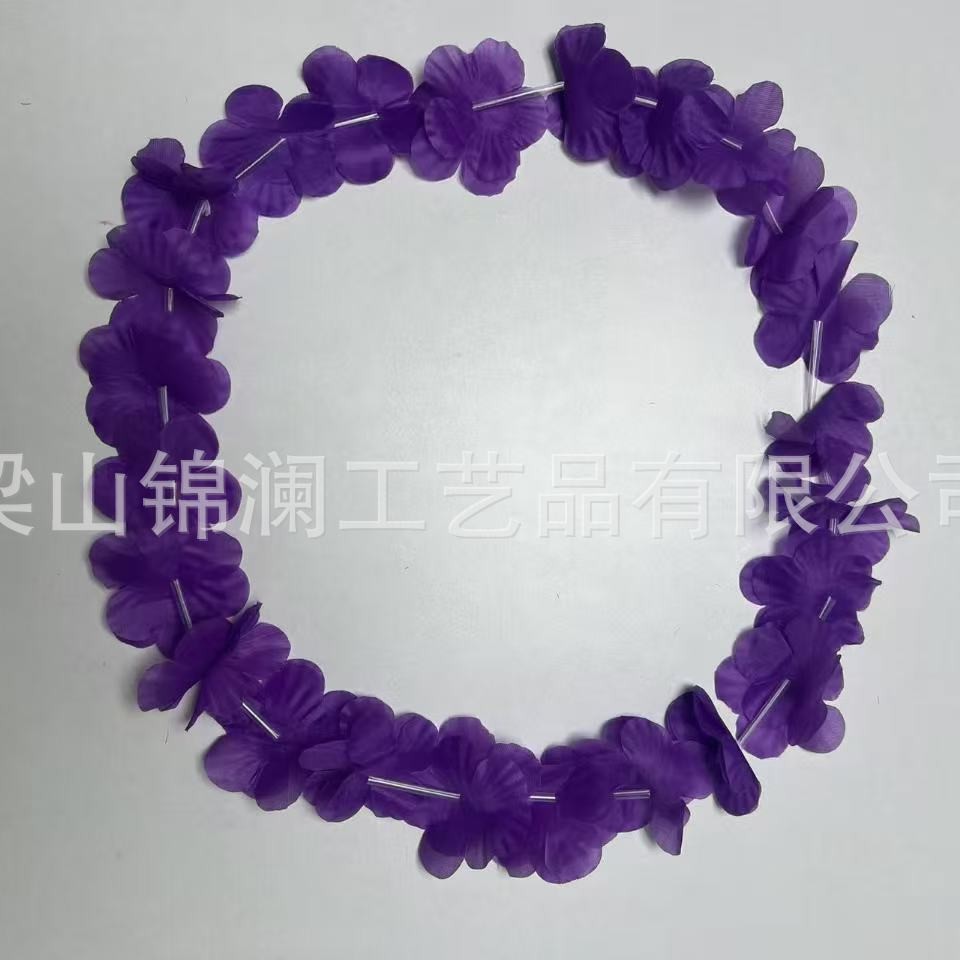 Hawai 24 pares de guirnaldas de flores colgantes de colores pétalos de flor simulados ropa de anillo de cuello de poliéster fiesta