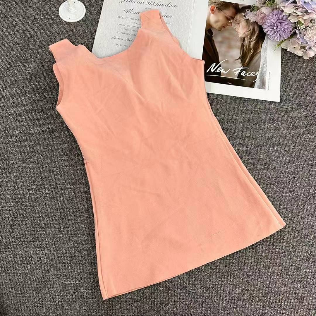 Nuevo chaleco de terciopelo de terciopelo caliente, super elástico, cómodo y cálido con almohadilla de pecho, camisa interior sin marcas gruesas