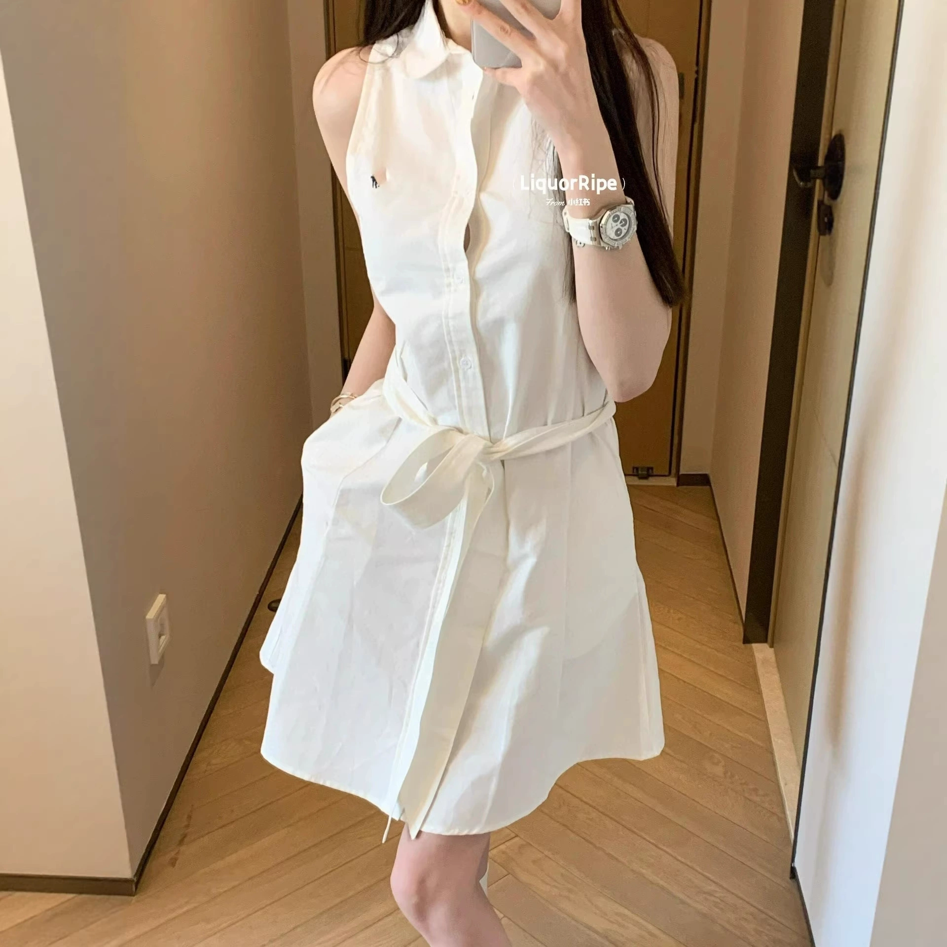 RL Spot High Version Ruff Sleeveless Shirt Dress Pony Logo Embroider A Sub-skirt FAshionAble Work Clothing FemAle Polo