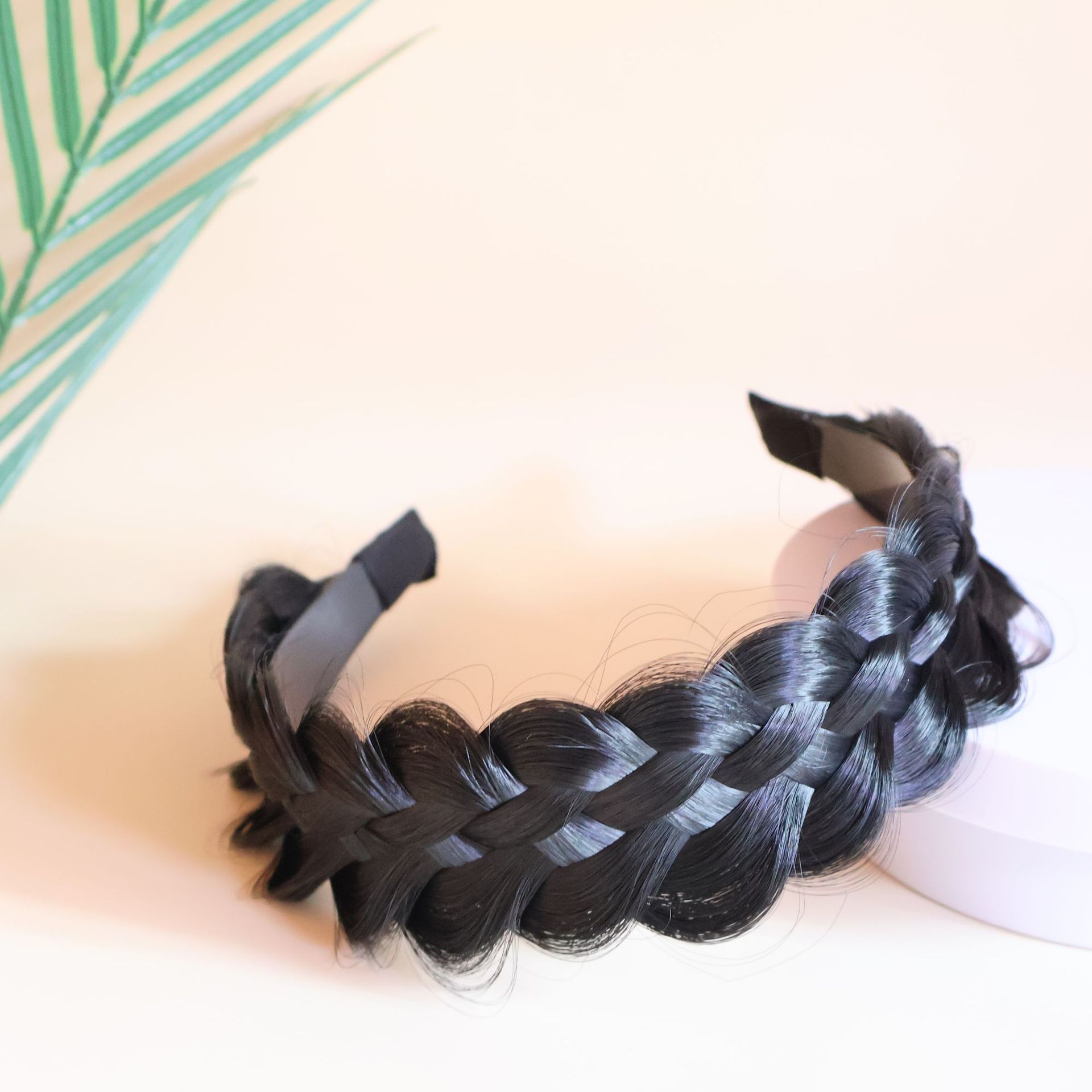 [와이드 라떼아트 헤어밴드] 내추럴 블랙