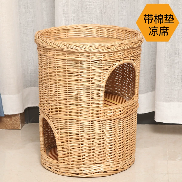 Two-story extra-large primary-color nest with cushions and mat {suitable for cats up to 15 pounds}