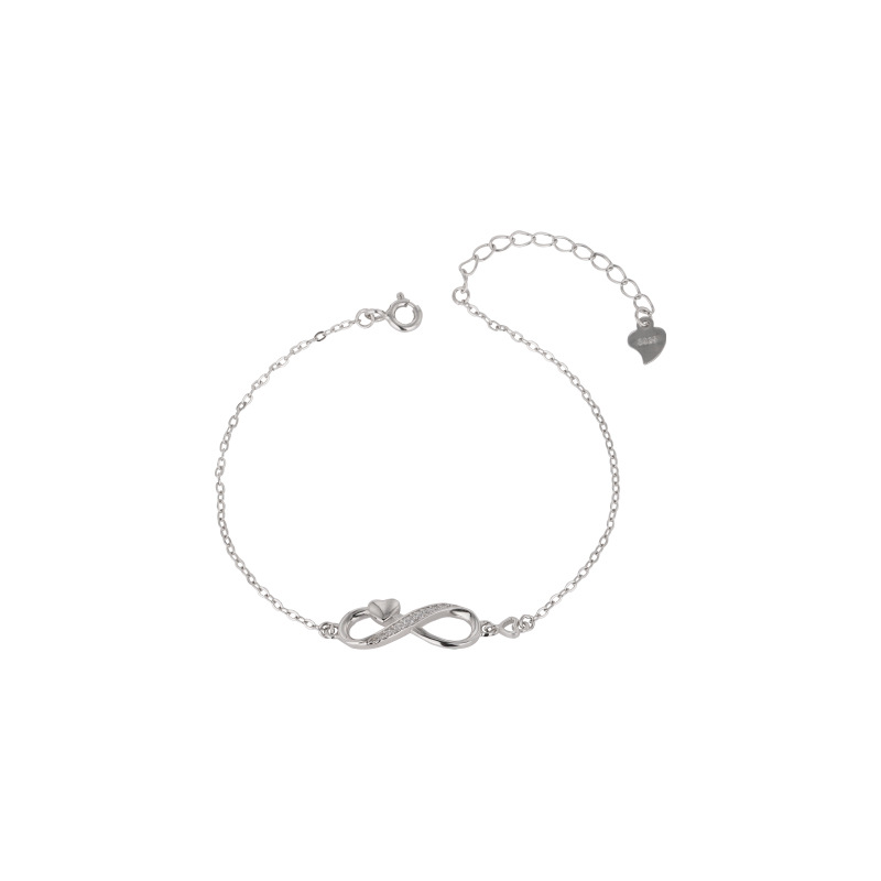 925 plata esterlina amor infinito 8-palabra pulsera femenina luz lujo japonés y coreano nicho diseño amor Cruz estudiante novias mano joyería