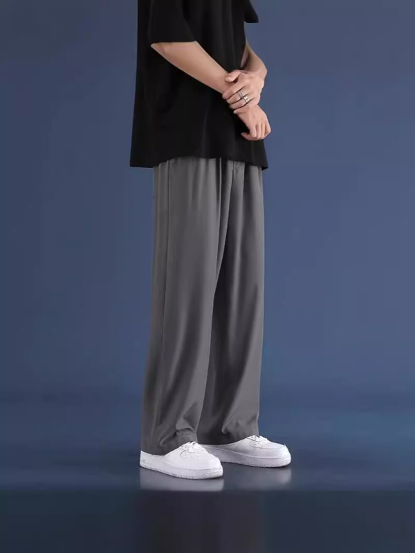 シャツの少ない服のストレートの氷のズボンの男性の夏の純色はシンプルです。|undefined