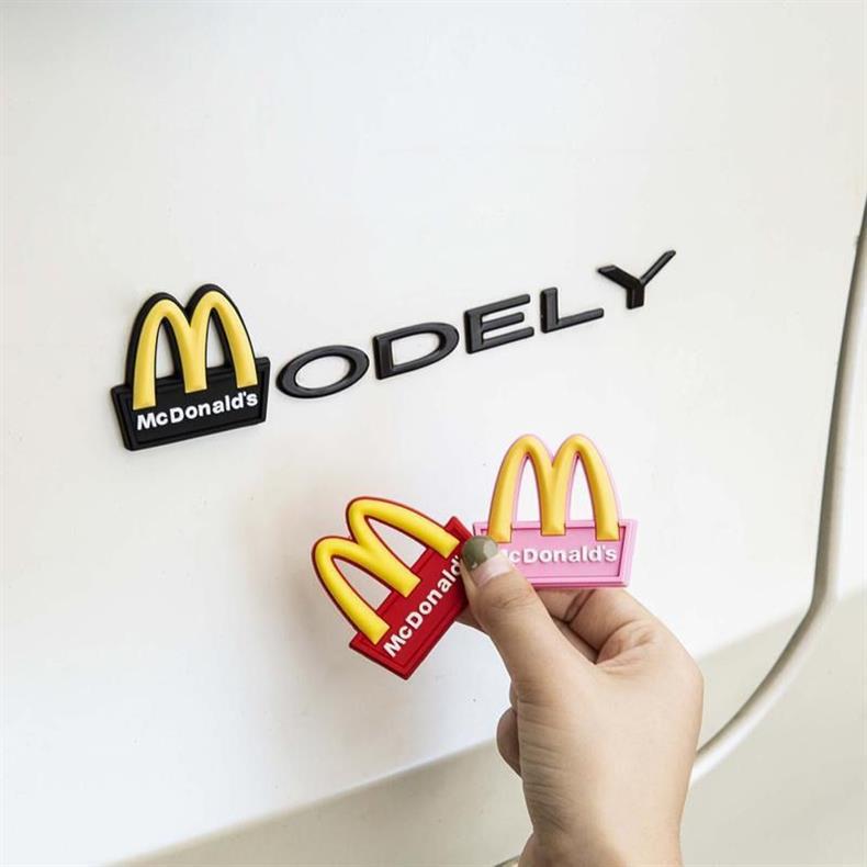 Car McDonald's M logo Tesla model 3 Y S X Mercedes-Benz BMW Mini Cooper car sticker rear tail logo