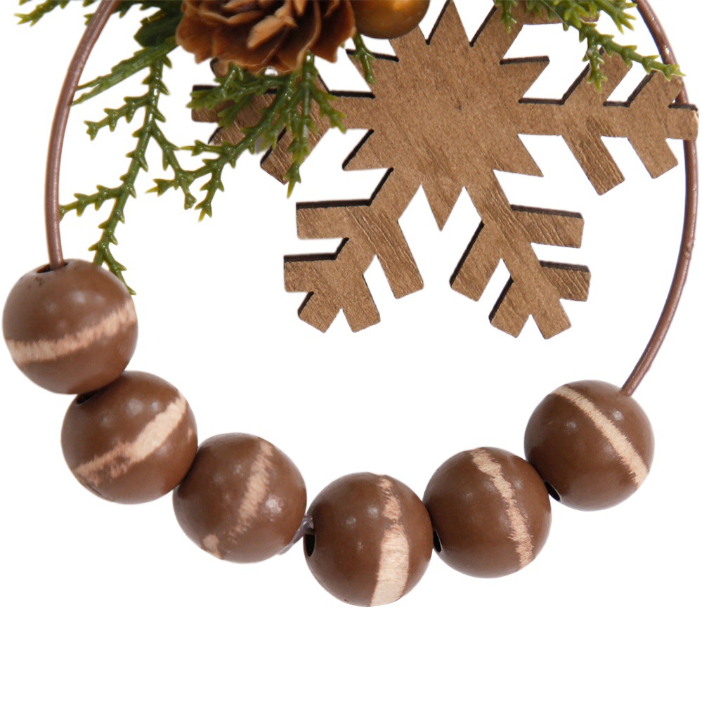 Adorno Navideño Transfronterizo, Guirnalda de Piñas de Pino, Decoración para Árbol de Navidad, Colgante de Copo de Nieve, Hojas Simuladas, Frutos Rojos, Adorno Colgante DIY