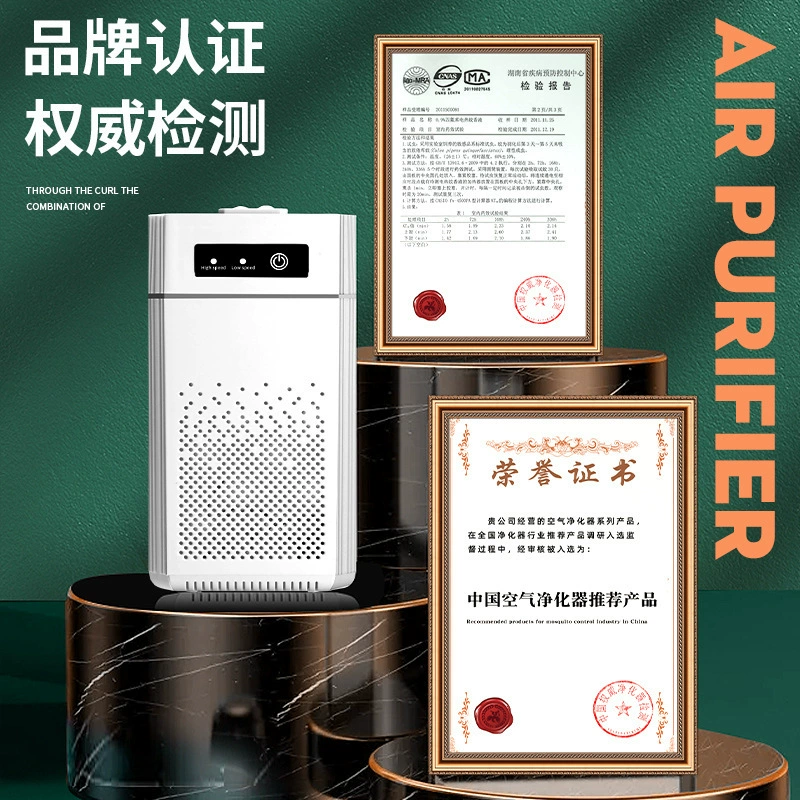 Desktop Air Purifier, Negative-Ion with Replaceable Filter, Compact 26.4×13.6×13.5 cm