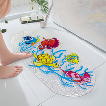 跨境印刷圖案PVC浴室防滑墊帶吸附賓館淋浴缸腳墊環保地墊廠家