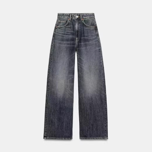 TAOP&ZA Spring/Summer New Women's Loose Wide-Leg High-Waisted Casual Washed Denim Pants 5575025