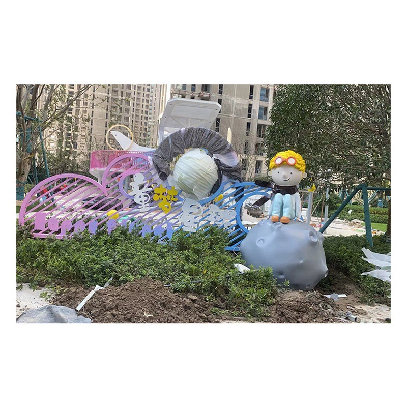 Фабрика производства 3D печати IP пейзаж скульптура Маленький принц моделирования краска эффект открытый сцена скульптура