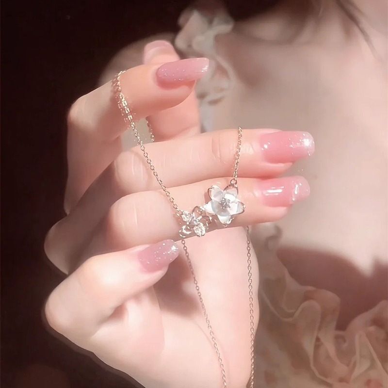 贝母樱花项链女纯银高级设计感轻奢小众银饰2025新款爆款七夕礼物|undefined