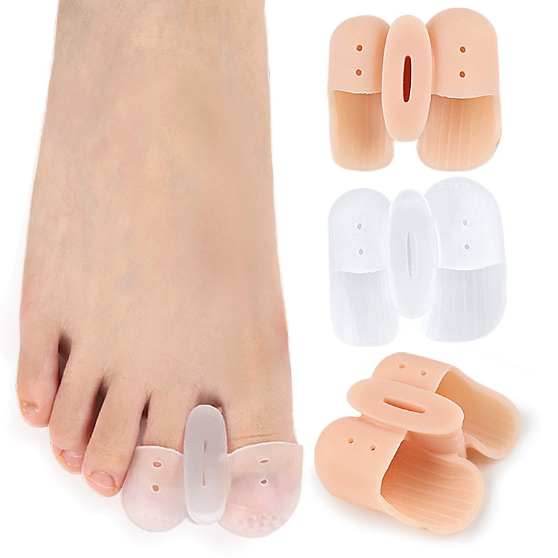 Разделитель пальцев с двойным отверстием, разделитель пальцев с перекрывающейся костью большой стопы, мягкая противоизносная защита пальцев, зажим для ног, подушечка для большого пальца ноги.