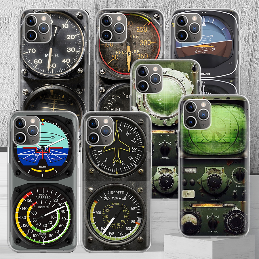 For Apple phone case aviation aircraft helicopter cockpit instrument phone case cover iPhone 14 13 Pro