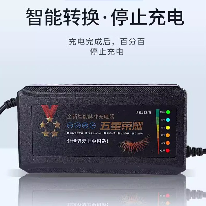 鉛酸電池充電器電気自動車60v充電器1個6灯表示電力量|undefined