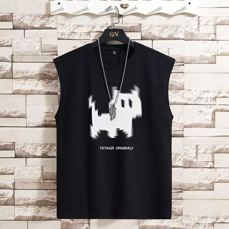 Summer Vest Men's plus size Loose All-match Sweatshirt Korean Style Ins Fashionable Men's Waistcoat Sleeveless T-shirt Handsome Top Summer Vest Men's plus size Loose All-match Sweatshirt Korean Style Ins Fashionable Men's Waistcoat Sleeveless T-shirt Handsome Top