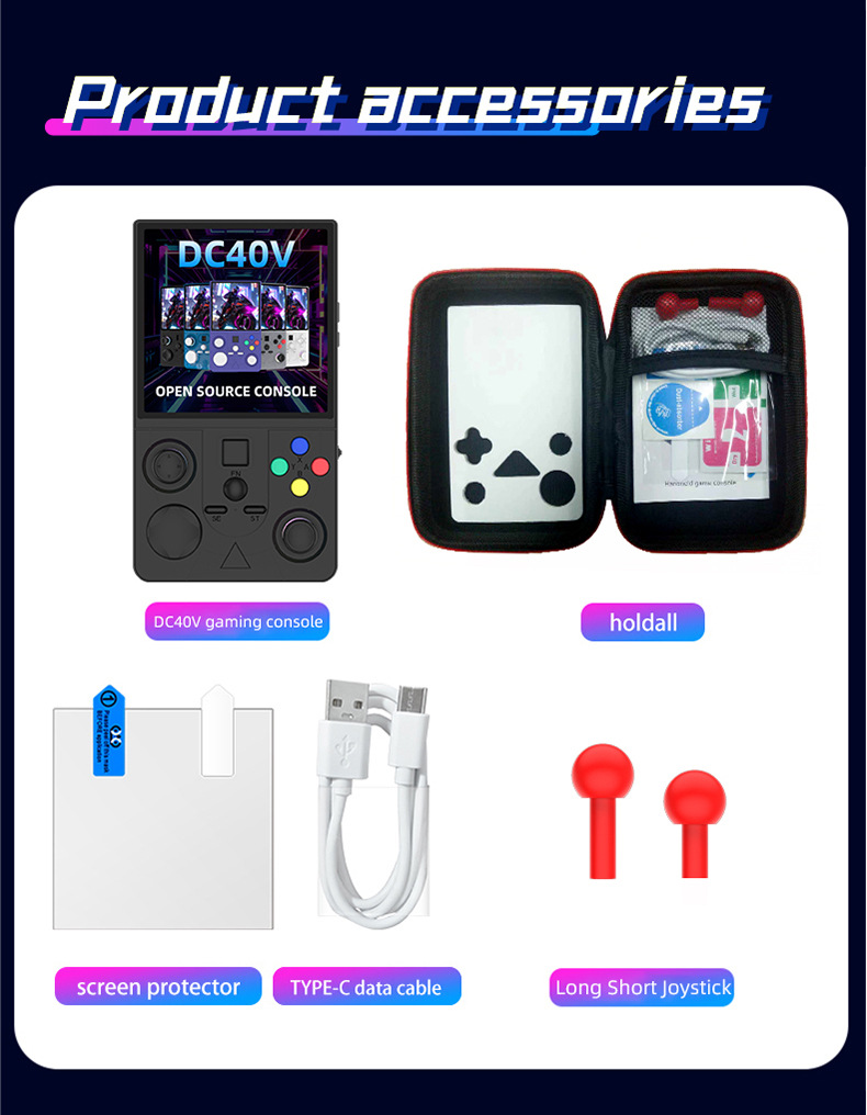 Grenzüberschreitende tragbare 4-Zoll-Open-Source-WLAN-Online-Spielkonsole im Retro-Arcade-Stil (DC40V)._voghion.com