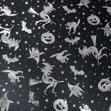 跨境热销万圣节扫把巫婆南瓜蝙蝠星星烫金网纱场景布置蓬蓬裙网纱