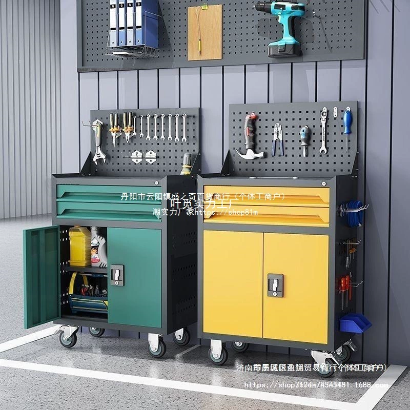 Многофункциональный мобильный тяжелый инструментальный шкаф-тумба на колесах с выдвижными ящиками для авторемонта