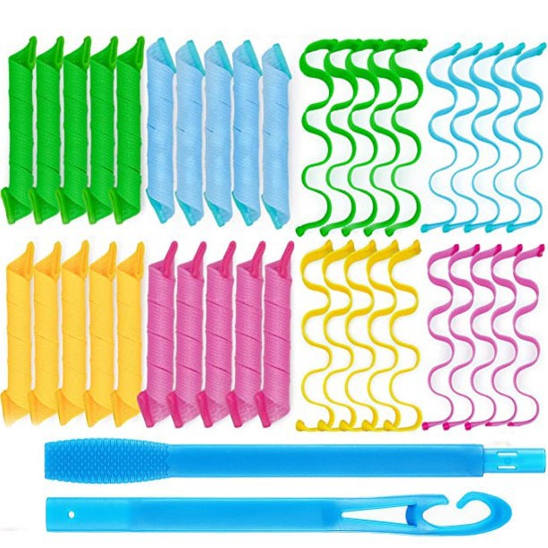 Transfronterizo multi-Tamaño de rollo de huevo ondulación del agua palo de curling manual de bricolaje Pelo Rizado artefacto updo artefacto no duele el pelo rizado