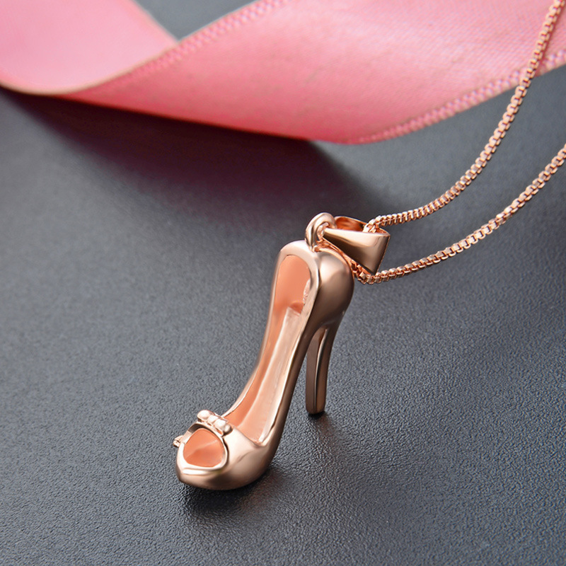 925 plata esterlina rosa dorada tacones altos colgantes mujeres europeas y americanas estilo OL lujo ligero colgantes de plata colgantes al por mayor