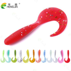 HENG JIA Curly Tail Soft Maggot Set Wholesale Fishing Bait Set Luya Soft Single Tail Bait Fishing Gear Supplies