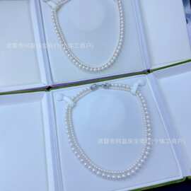 4-5mm+7-8mm淡水珍珠项链双层叠戴百搭高级感锁骨链项链女纯银扣