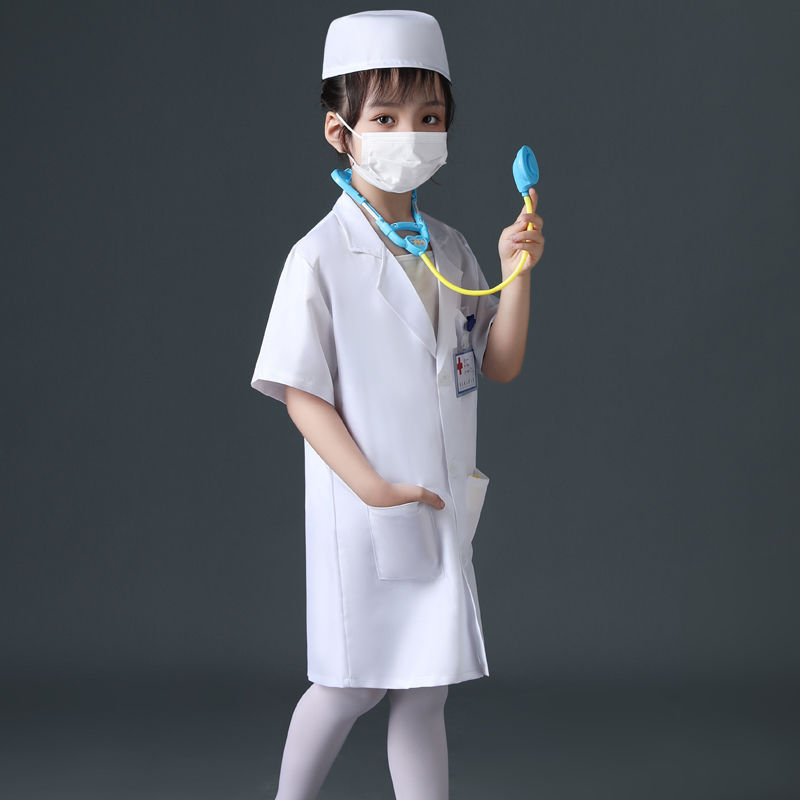 어린이 작은 의사 간호사 장난감 유치원 과학자 실험 전문 역할 재생 화이트 코트 놀이 최소 1
