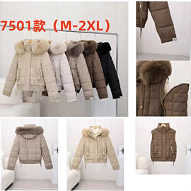 女装领羽绒棉服女短款冬季新款收腰加厚保暖棉袄小个子外套