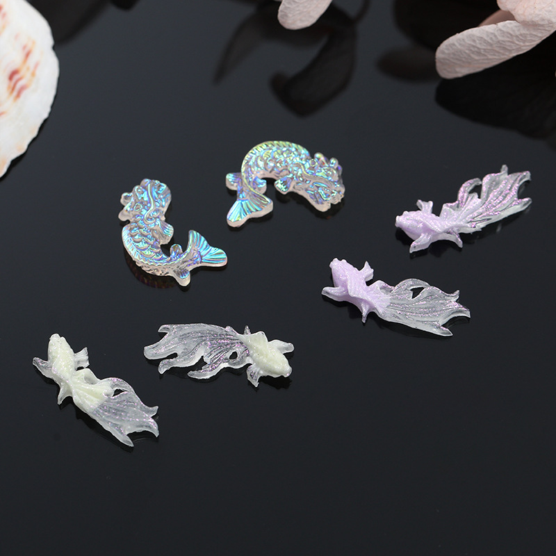 Fashion nail aurora jewelry ice through goldfish phoenix nail decorations personalized marine animal accessories wholesale Fashion nail aurora jewelry ice through goldfish phoenix nail decorations personalized marine animal accessories wholesale
