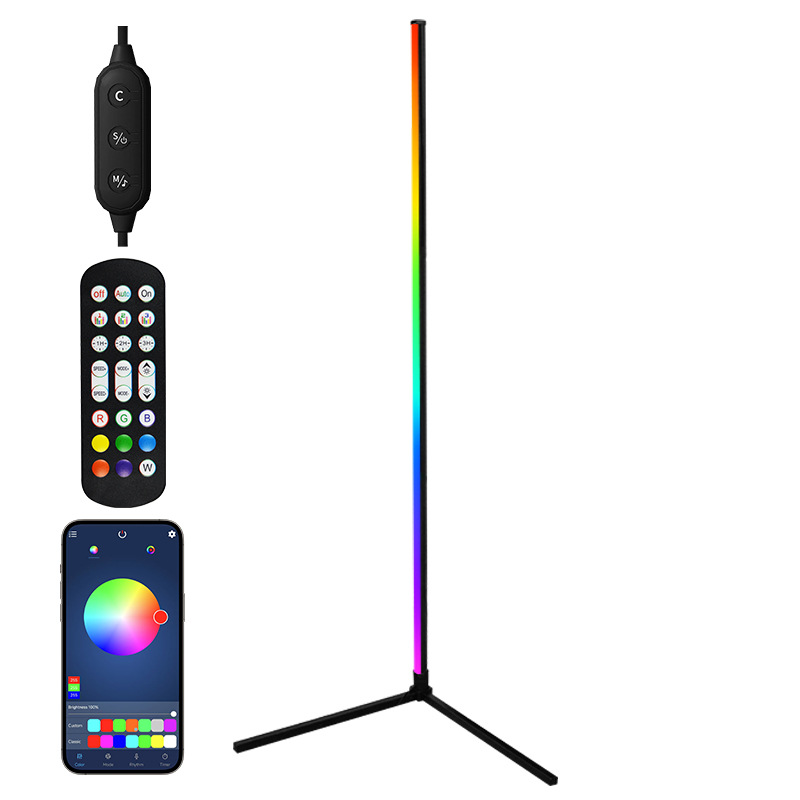 Торшер RGB L-образное основание алюминий одна стойка