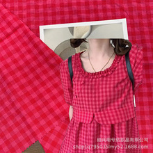 紅色樹莓色格子面料女裝連衣裙襯衫童裝防蚊褲防曬服箱包筆袋發飾