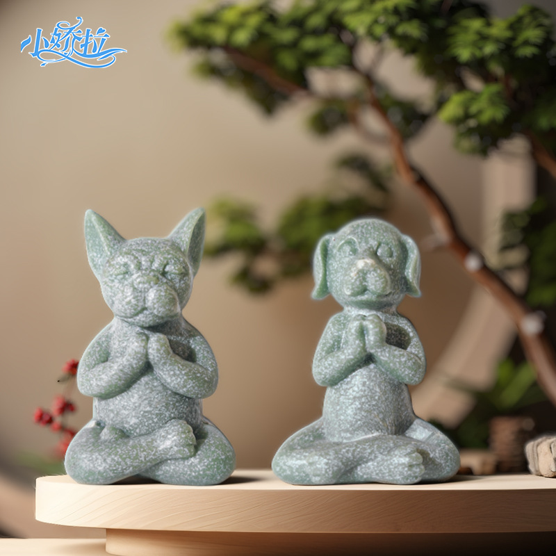 Estatua de Buda de imitación de arenisca ligera, estilo transfronterizo, creativa, para jardinería, decoración de escritorio de sala de estar, adorno de acuario de piedra de PVC, artículo popular para paisajismo de peceras