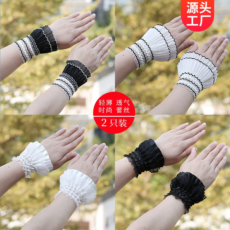 Фабрика прямых продаж нижний кружевной браслет летняя женщина ретро поддельные манжеты съемные рукава фонаря короткий сшитый свитер оптом