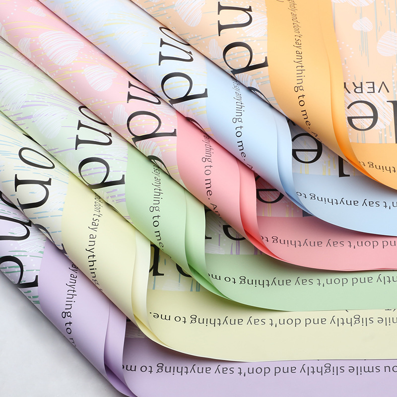 Huaxi en forma de corazón de azúcar comercio exterior transfronterizo papel de embalaje de flores pequeñas flores frescas regalo de papel de ramo de flores florista papel de embalaje de flores