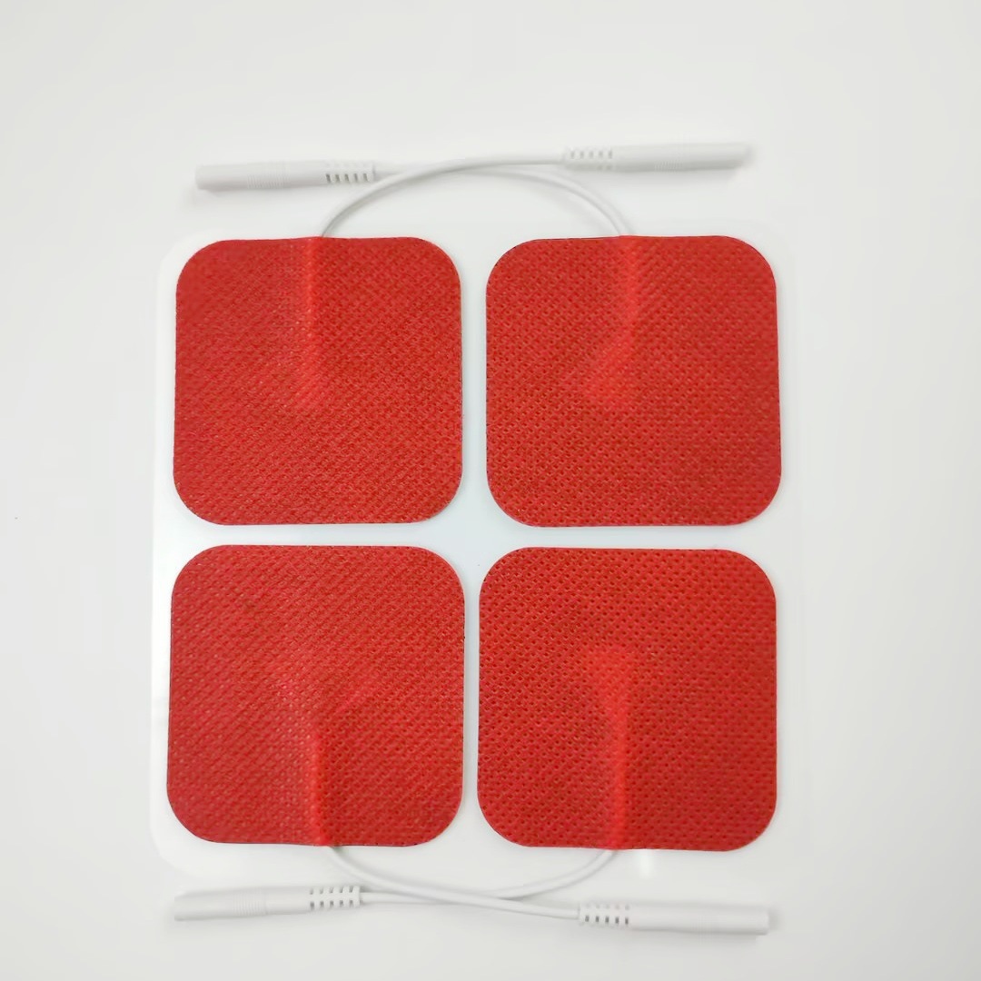 Spot electrodo de fisioterapia 5 * 5CM gel de tela no tejida 2.0 / 2.5 conector accesorios de masaje parche de electrodo