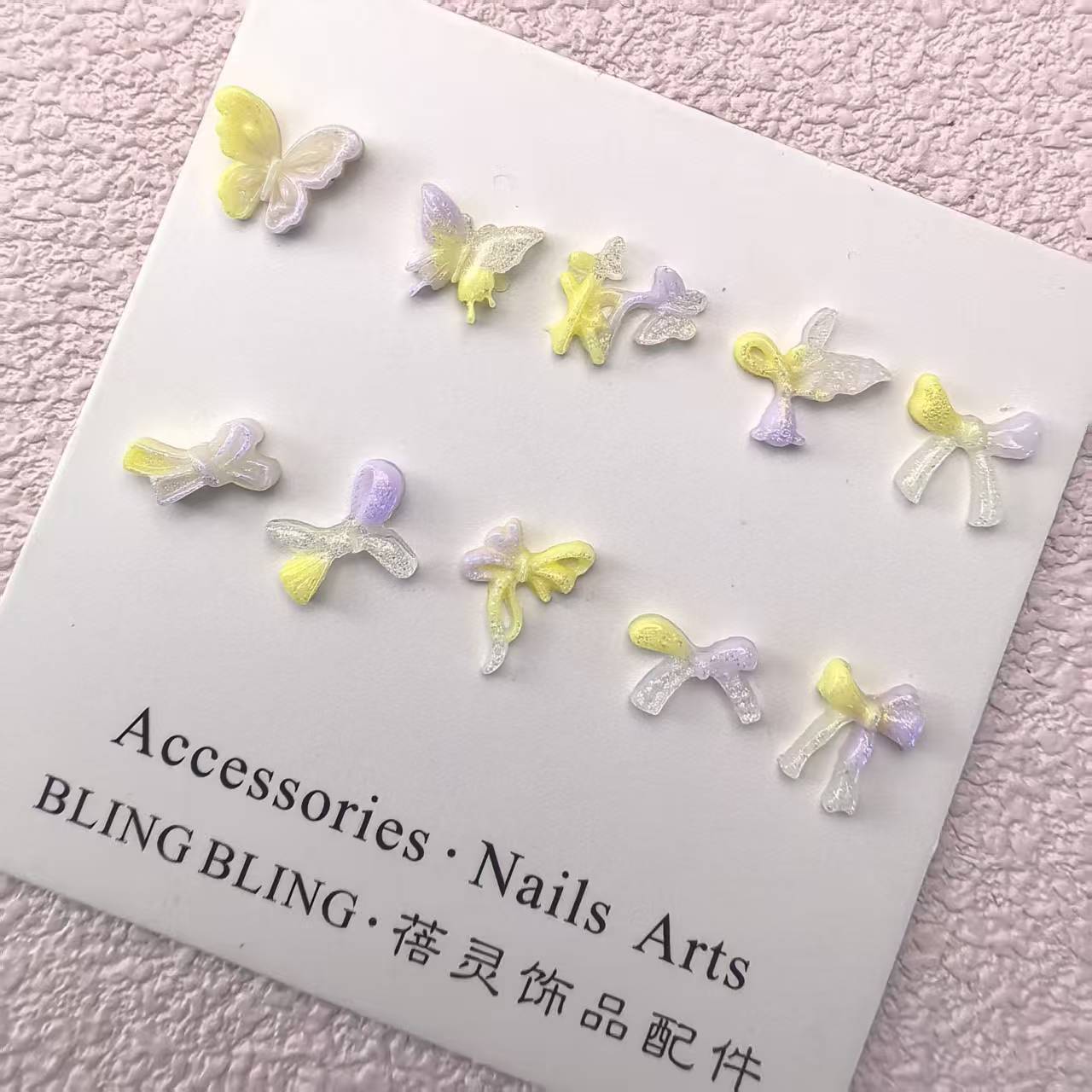 黄紫蝴蝶结饰品配件批发美甲饰品09.jpg