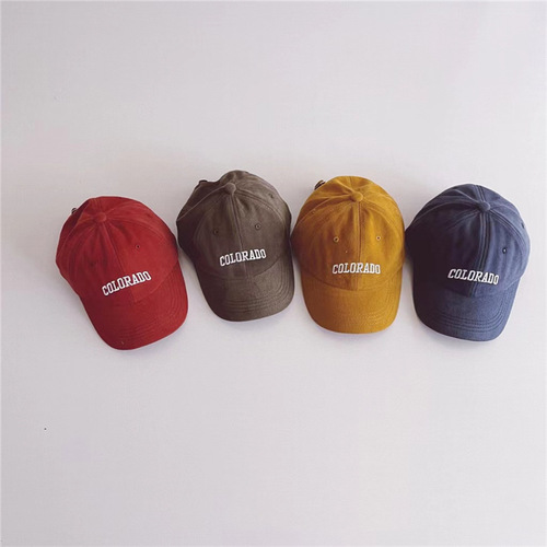 Internet celebrity style simple children's duck cap, fashionable soft top concave shape Korean style hip-hop baseball cap for boys and girls
